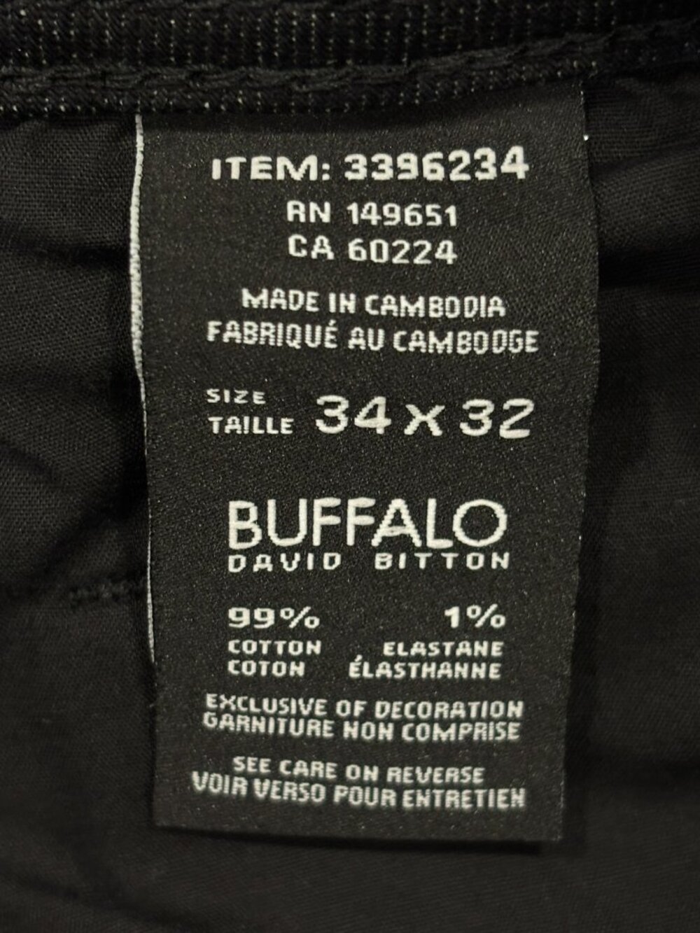Buffalo David Bitton Jack Jeans Mens 34 x 32 Slim Fit Straight Dark Wash Denim - Picture 13 of 14